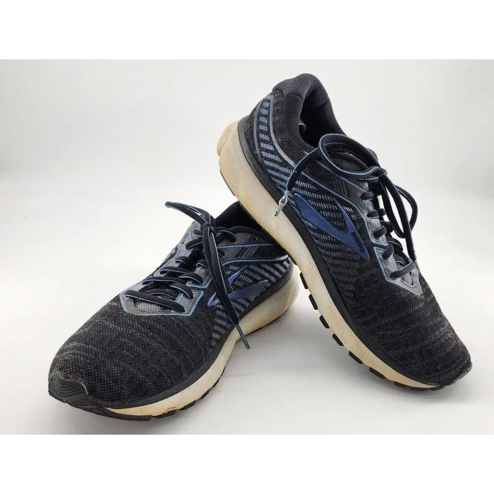 Brooks Mens Ghost 12 Sneakers‎ Black Blue Running Shoes Cushioned Casual Sz 11 D